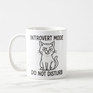 Café Caneca de Modo Introvertido de Gato Engraçado Não 