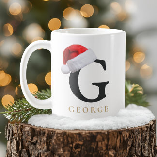Café Caneca de Monograma de Natal