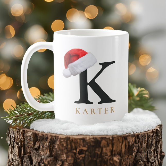 Café Caneca de Monograma de Natal (Criador carregado)