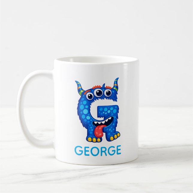 Café Caneca de Monstros Divertidos Personalizada para C (Esquerda)