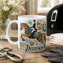 Caneca de Montaria de Dressage Cavaleiro Cavalo