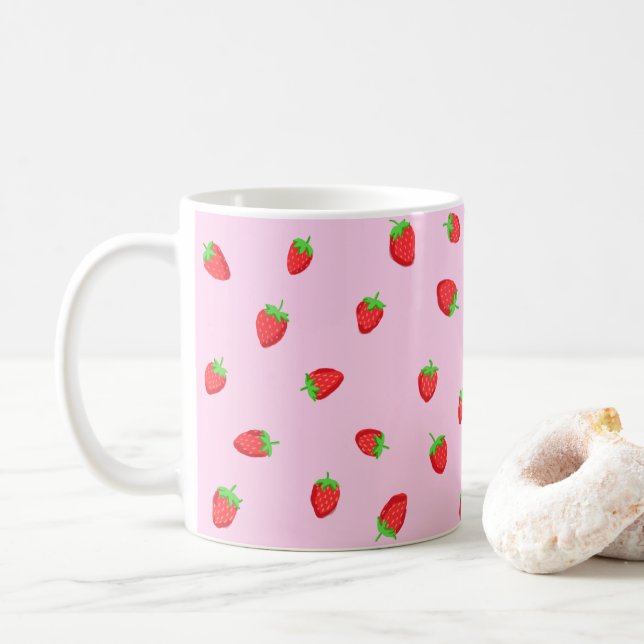 Café Caneca de Morango (Com Donut)