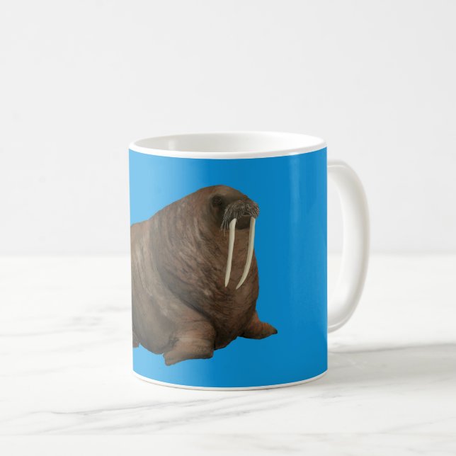 Café Caneca de Morsa em Azul (Frente Esquerda)