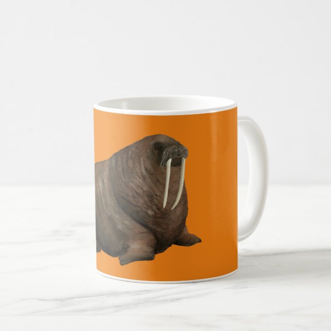 Café Caneca de Morsa - laranja (Frente Esquerda)