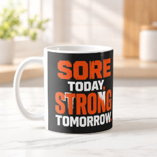 Café Caneca de Motivação para Academia Dor Hoje Forte A
