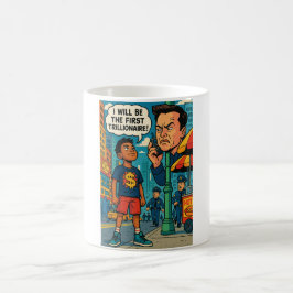 Café Caneca de Motivação Retro Pop Art Magnata do Futur