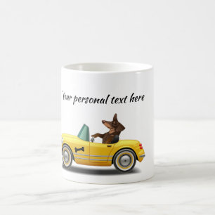 Café Caneca de Motorista de Carro Esportivo Dachshund