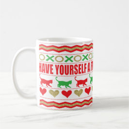 Café Caneca de Natal 11 oz. "Caneca de Gato Natal Felpu