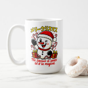 Café Caneca de Natal Alegre Clássica Homem de Neve Eleg