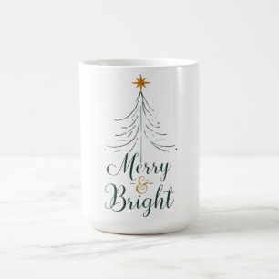 Café Caneca de Natal Alegre e Brilhante