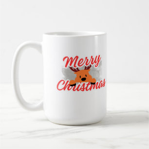 Café Caneca de Natal Alegre e Fofa de Rena Espiando Fes
