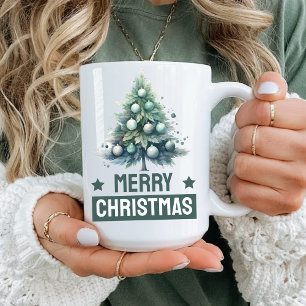Café Caneca de Natal Aquarela Presente para Ela ou Ele