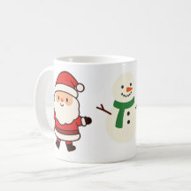 Caneca de Natal, Árvore e Boneco de Neve