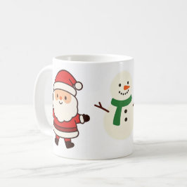 Café Caneca de Natal, Árvore e Boneco de Neve