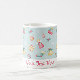 Café Caneca de Natal Azul Claro Personalizada