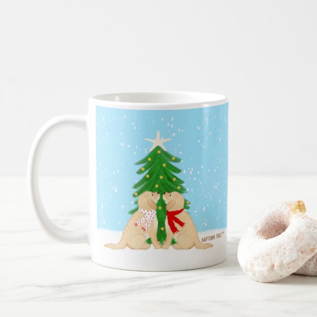 Café Caneca de Natal Cachorros Tudo Que Quero (Com Donut)