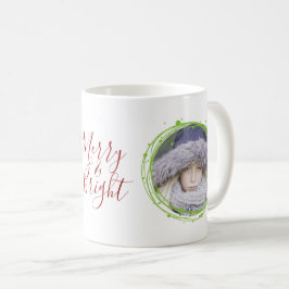 Café Caneca de Natal com Bolhas de Neve e Grinalda de N