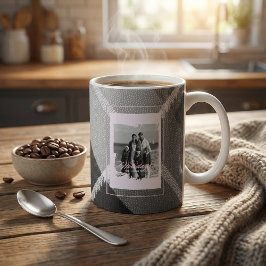 Café Caneca de Natal com foto rústica xadrez moderna