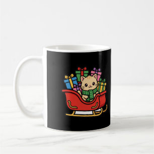 Café Caneca de Natal com Kitten em Trineo