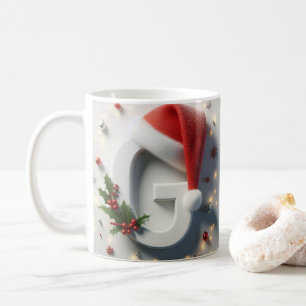 Café Caneca de Natal com Letra Inicial G – Design Festi
