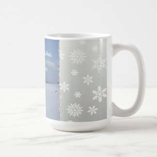 Café Caneca de Natal com Monograma – Flocos de Neve