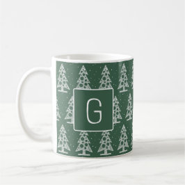 Café Caneca de Natal com Monograma Personalizado e Árvo