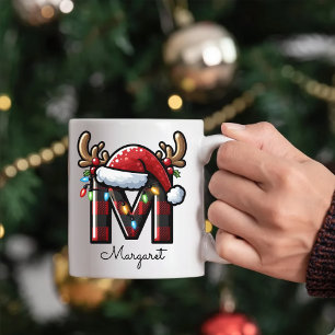 Café Caneca de Natal com Monograma Personalizado Presen