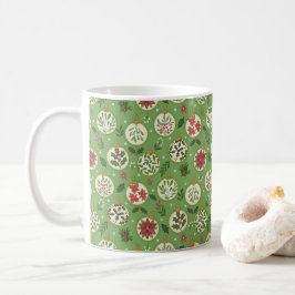 Café Caneca de Natal com Ornamento Desenhado à Mão