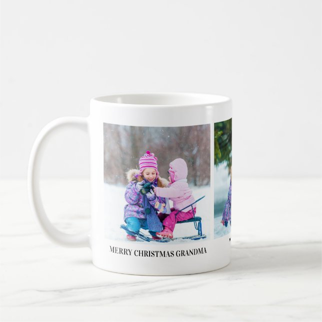 Café Caneca de Natal com Três Fotos como Presente para  (Esquerda)