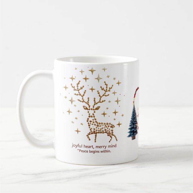 Café Caneca de Natal Coração Alegre Mente Alegre | Mini (Esquerda)