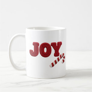 Café Caneca de Natal Crochê Joy Candy Cane