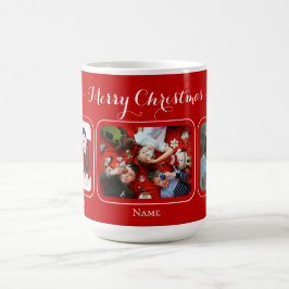 Café Caneca de Natal da Família em Tela Vermelha