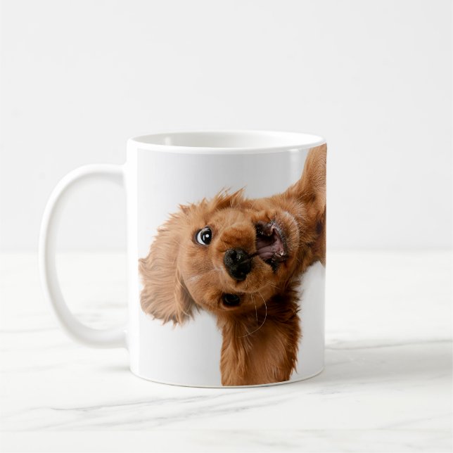 Café Caneca de Natal de Cachorro Engraçado É Foi Um Ano (Esquerda)
