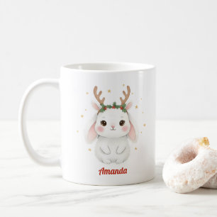 Café Caneca de Natal de Coelho Caprichoso Personalizada