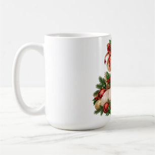 Café Caneca de Natal de Poodle Branco Elegante