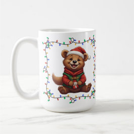 Café Caneca de Natal de urso bonito