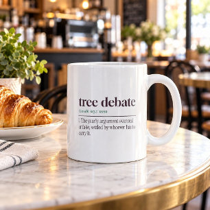Café Caneca de Natal Debate da Árvore Real ou Falsa Tod