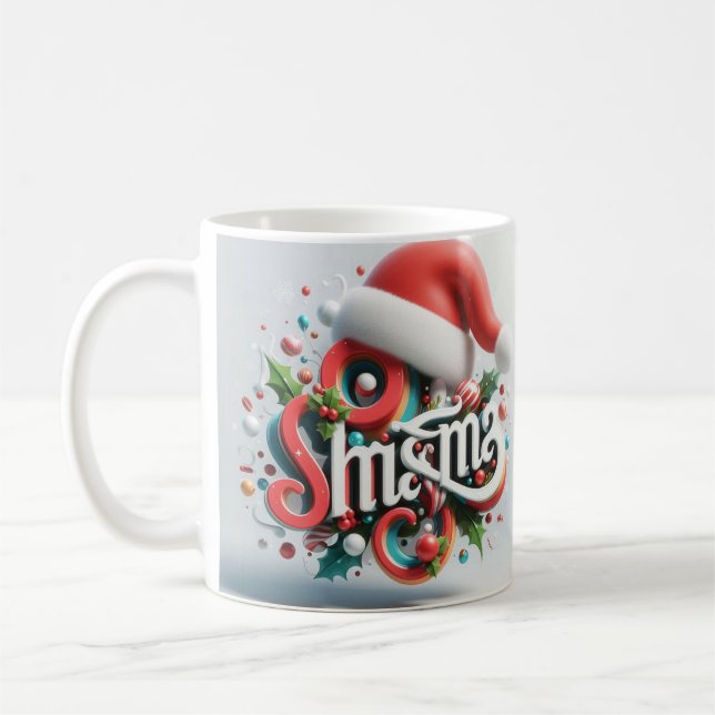 Café Caneca de Natal Design Festivo (Esquerda)