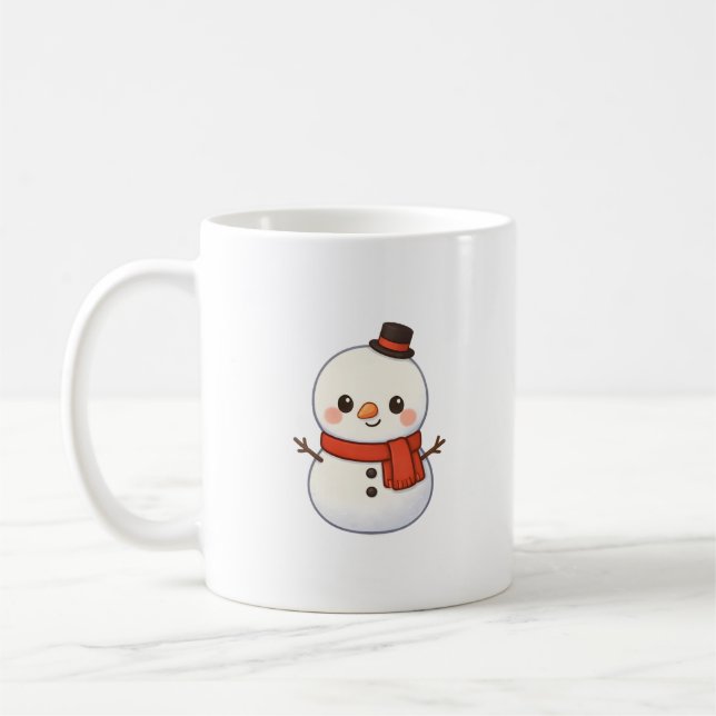 Café Caneca de Natal do Boneco de Neve Kawaii (Esquerda)
