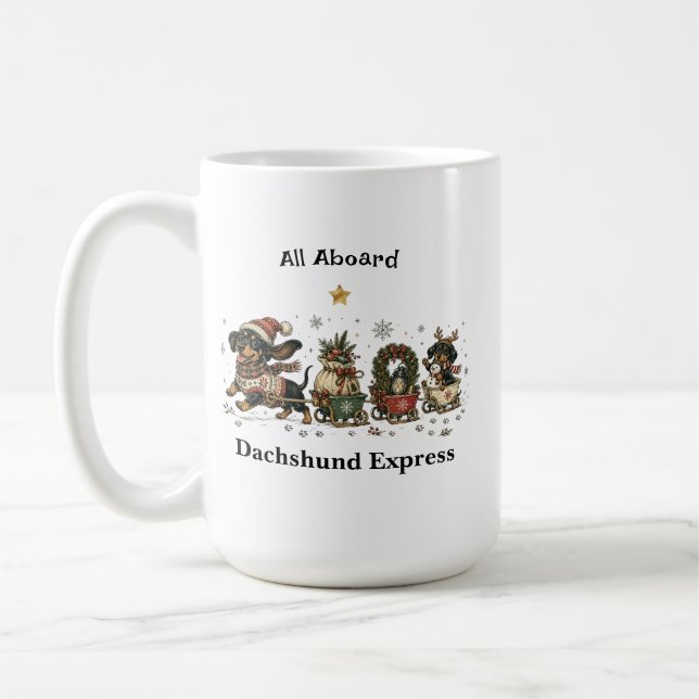 Café Caneca de Natal do Expresso Dachshund (Esquerda)