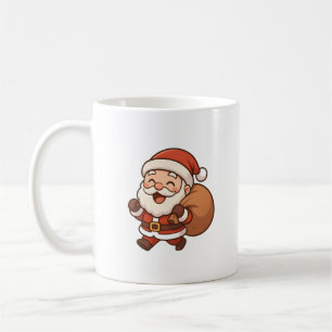 Café Caneca de Natal do Papai Noel Fofo