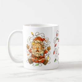 Café Caneca de Natal do Papai Noel Preso Engraçado