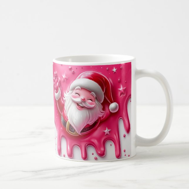 Café Caneca de Natal do Papai Noel Rosa Fofa | Caneca d (Direita)