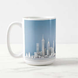 Café Caneca de Natal do Papai Noel sobre a cidade de No