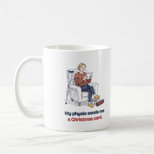 Café Caneca de Natal engraçada para Fisioterapeuta dela