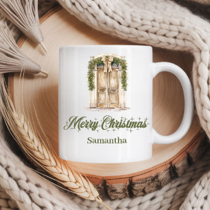 Café Caneca de Natal Escandinava Nórdica Personalizada