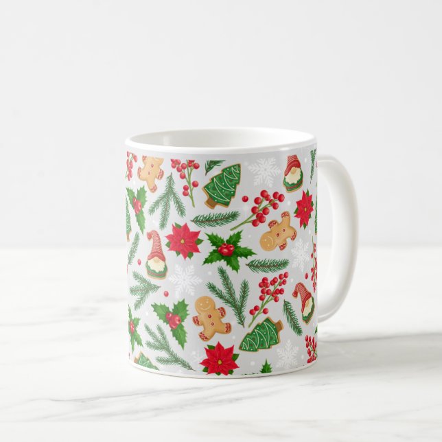 Café Caneca de Natal Festiva com Biscoitos de Gengibre  (Frente Esquerda)