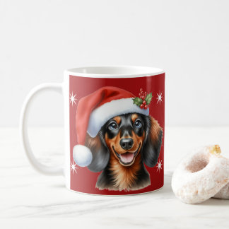 Café Caneca de Natal Festiva Dachshund - Cão de Enchime