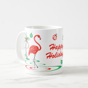Café Caneca de Natal Flamingo Vermelho Enfeites de Nata