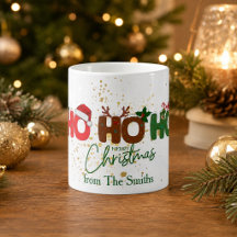 Caneca de Natal Ho Ho Ho Personalizada